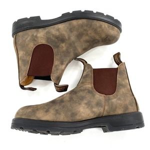 Blundstone Mens 585 Chelsea Ankle Boots Pull On Rustic Brown Slip Resistant 10